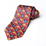 Red With Turtle Printed Tie - YNG Empire