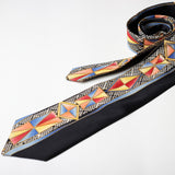 Black With Multi Color Printed Tie - YNG Empire