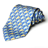 Blue With Fish Printed Tie - YNG Empire