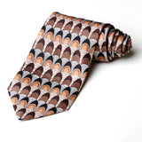 Brown With Emboss Printed Tie