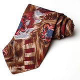 Brown With Flower Printed Tie - YNG Empire