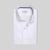 Premium White With Black Band Formal Shirt For Men - YNG Empire