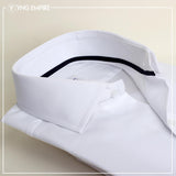 Premium White With Black Band Formal Shirt For Men - YNG Empire