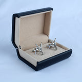 YNG Stainless Steel Silver Silver Markhor Cufflink For Men - YNG Empire