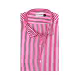 Pink And White Stripe Formal Shirt For Men