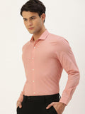 Peach Solid Athletic Fit Formal Shirt For Men - YNG Empire