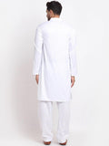 Men White Regular V-neck kamiz with Salwar - YNG Empire