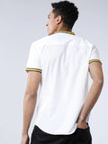 Men White Slim Fit Solid Casual Shirt - YNG Empire