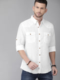 Men White Casual Linen Sustainable Shirt