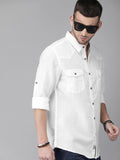 Men White Casual Linen Sustainable Shirt - YNG Empire