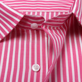 Pink And White Stripe Formal Shirt For Men - YNG Empire