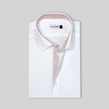 Premium White Formal Shirt with Red contrast Details