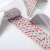 Premium White Formal Shirt with Red contrast Details - YNG Empire