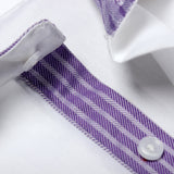 Premium White Formal Shirt with Purple Striped Details - YNG Empire