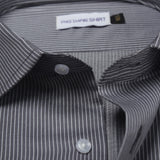 Gray Formal Shirt With White Stipes - YNG Empire