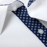 Premium White Formal Shirt with Blue Contrast Details - YNG Empire