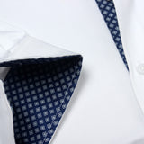 Premium White Formal Shirt with Blue Contrast Details - YNG Empire