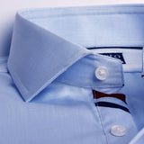 Premium Ice Blue Formal Shirt With black and Red Sports Detail For Men - YNG Empire