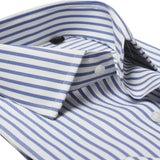 Premium White Base With Blue Stripes Formal Shirts For Men - YNG Empire