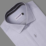 Steel Gray With Dark Gray Sports Detail in Collar Premium Formal Shirt 15.5 collar - YNG Empire